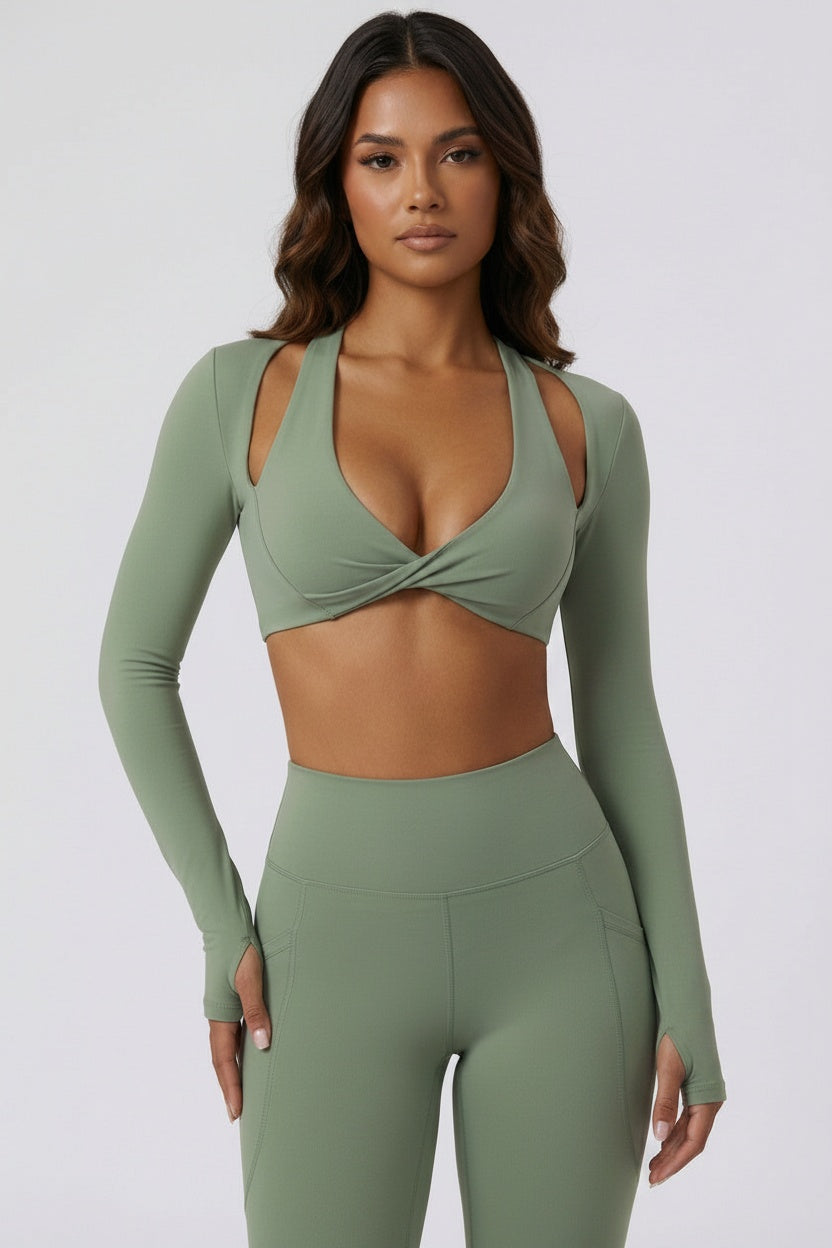 Built-In Pad Seamless Sports Top — S — Front