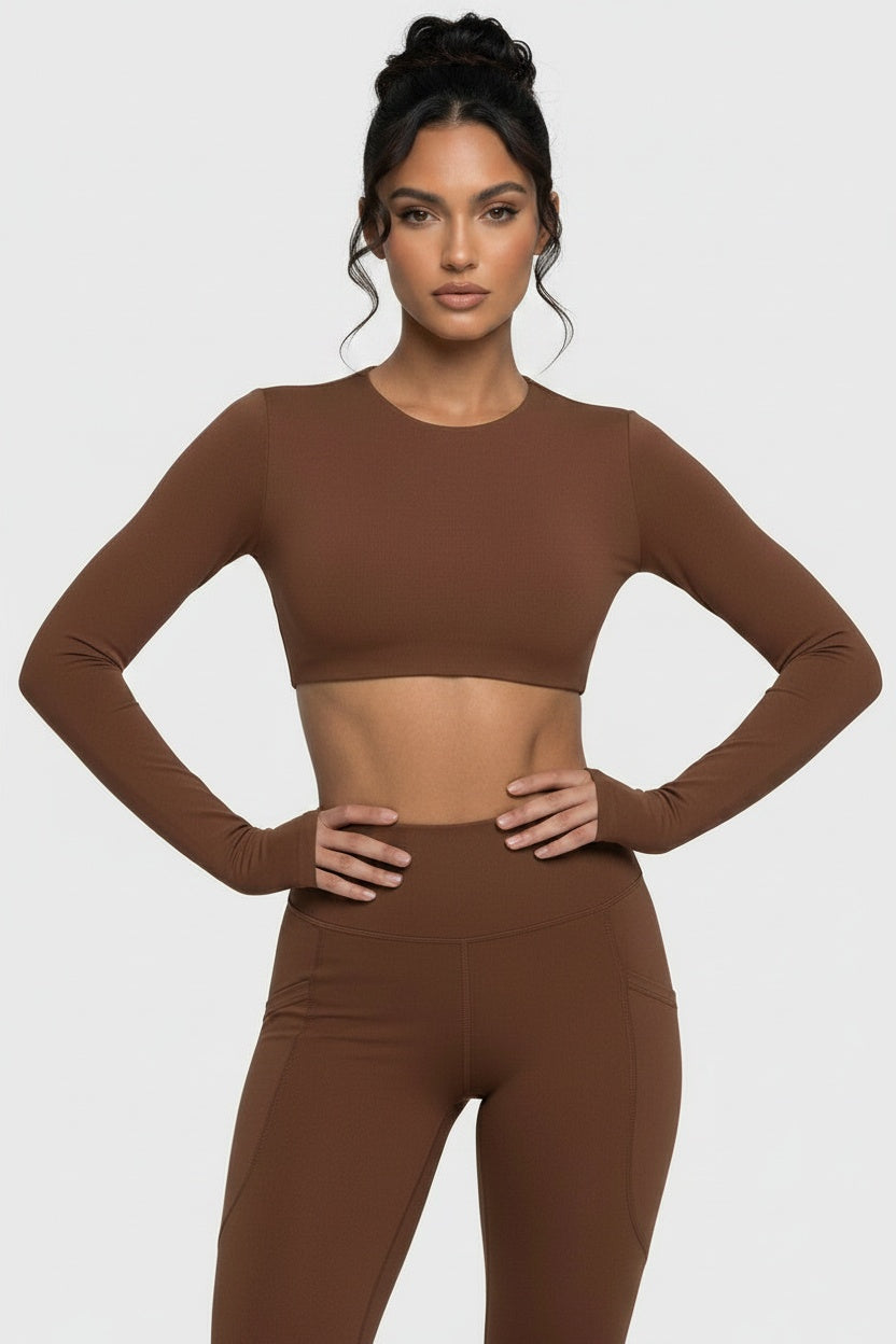Built-In Pad Seamless Sports Top — S — Front