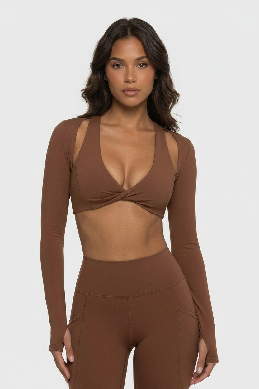Built-In Pad Seamless Sports Top — S — Front