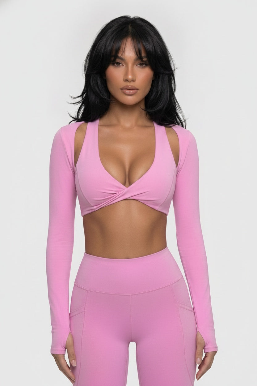 Built-In Pad Seamless Sports Top — S — Front