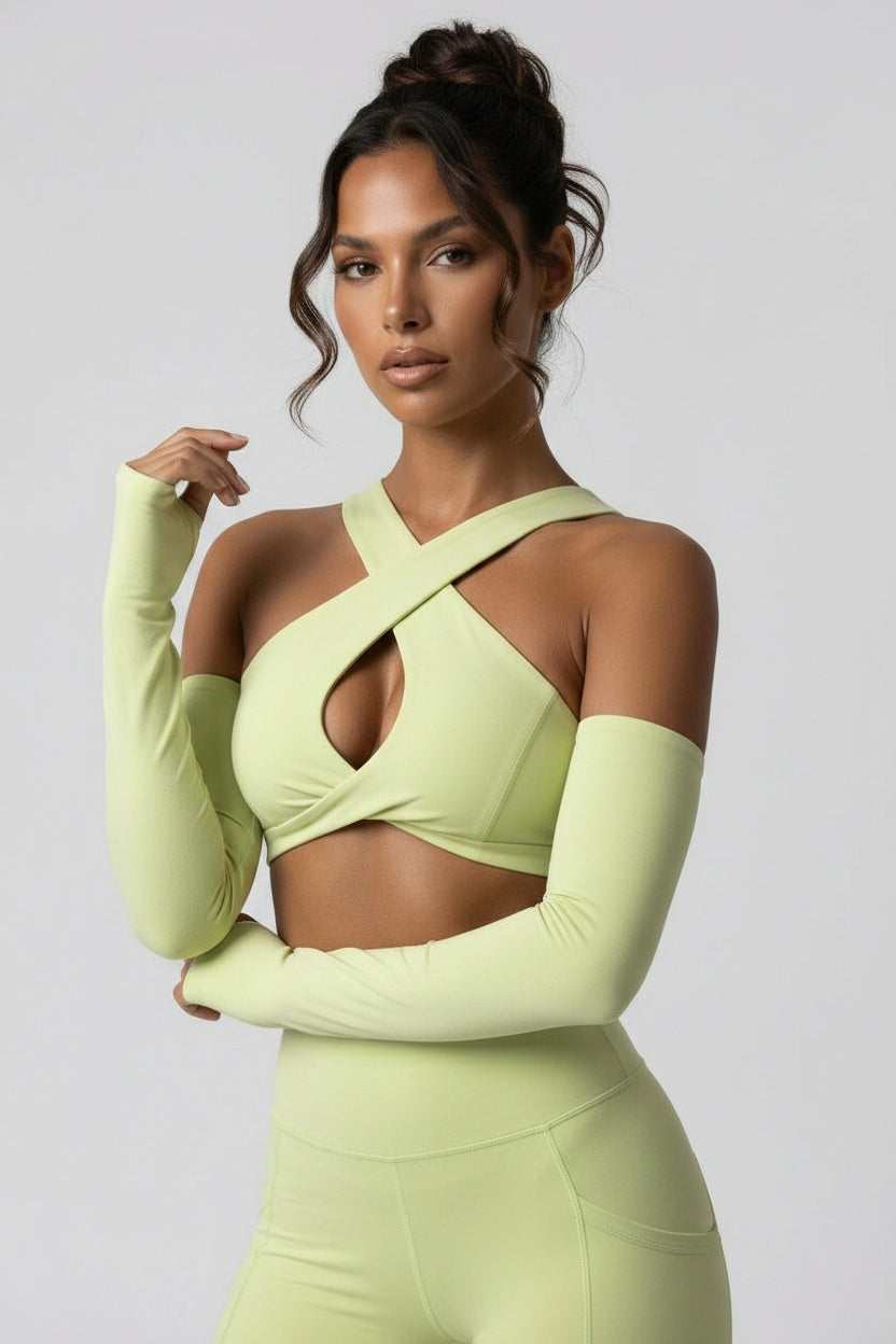 Built-In Pad Seamless Sports Top — S — Front