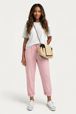 Striped Wide Leg Trousers — Red