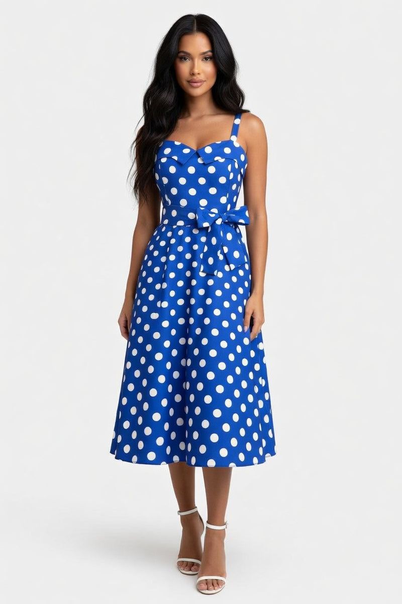 Polka Dot Halter Mini Dress — front view