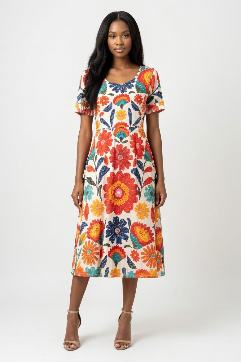 Printed Maxi Dress — Yellow Floral