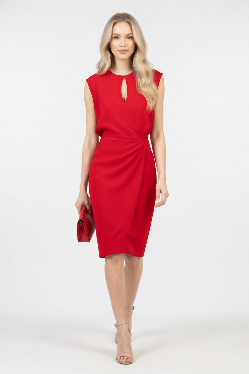 Satin Cross Knot Dress — front view