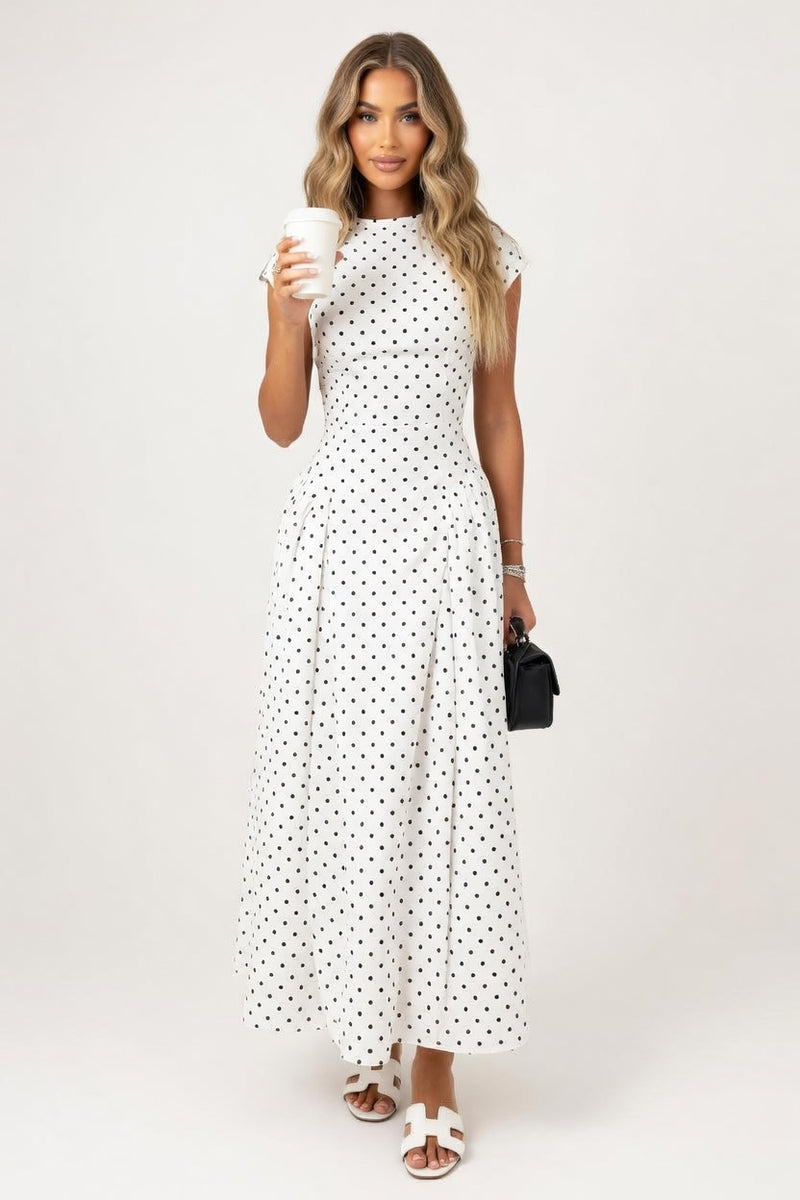 Polka Dot Swing Dress — front view