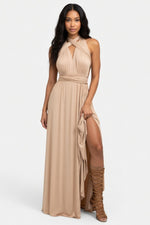 Multi-Strap Bandage Midi Dress — Khaki