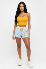 Floral Cami & Shorts Set — Earth Yellow