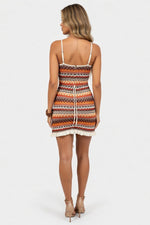 Embroidered Halter Dress — back view