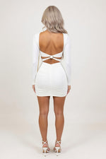 Pleated Cut-Out Mini Dress — back view