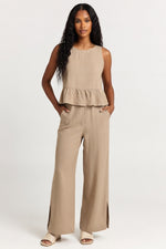 Sleeveless Co-ord Set — Khaki