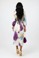 Printed Waist Tie Dress — back view