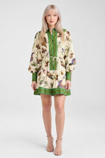 Lace-Up Print Dress — front view