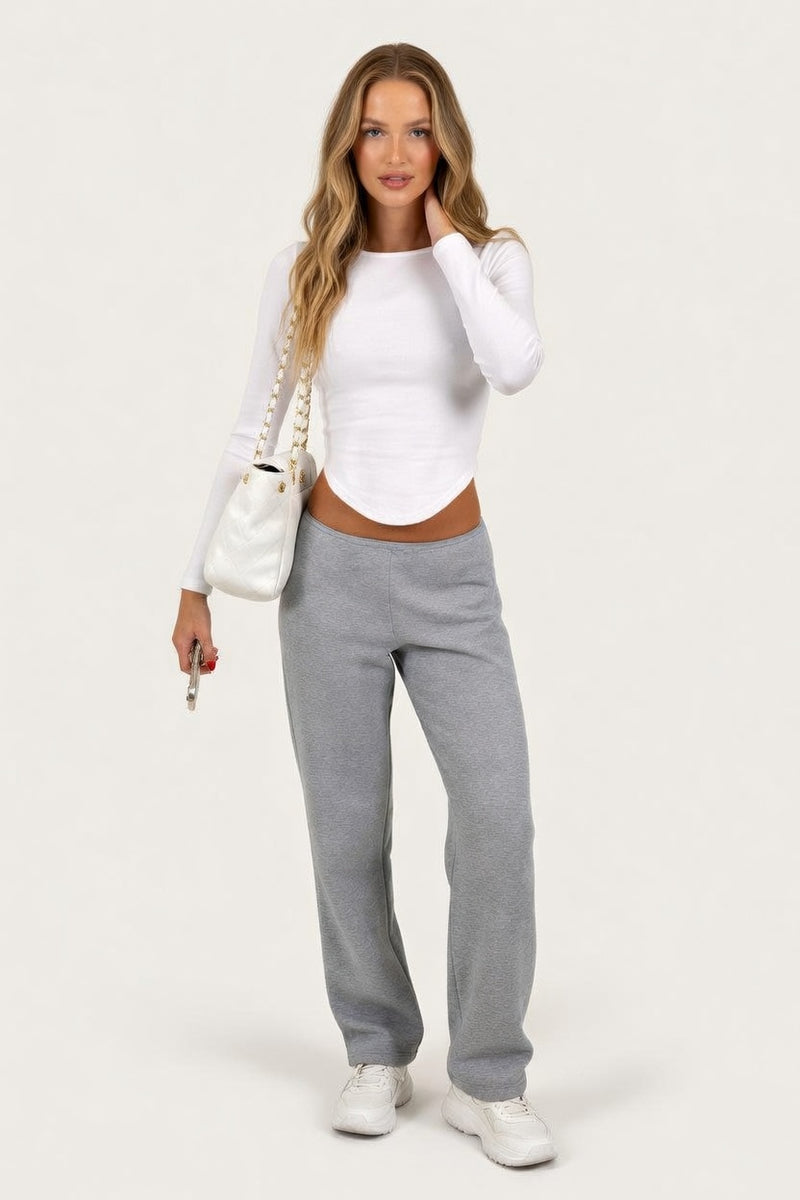 Fitted Cotton Three-Quarter Sleeve Top — Lace Splice
