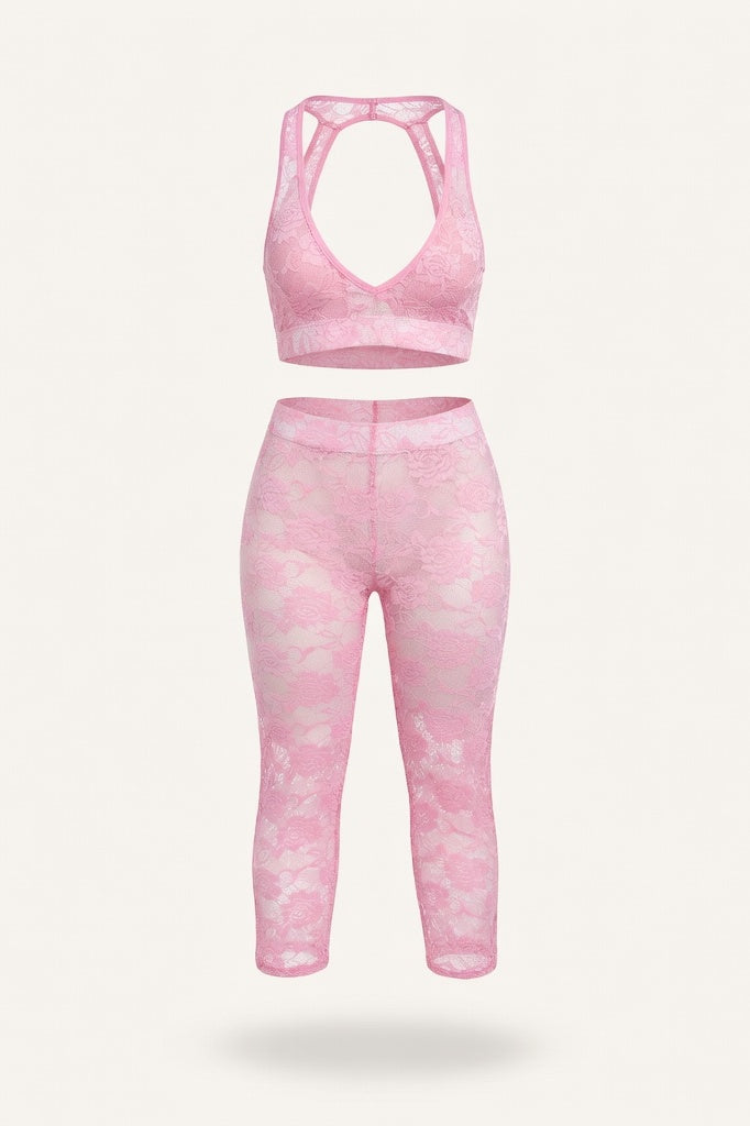 Halter Co-ord Set — Pink