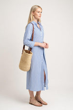Striped Shirt Dress — side view