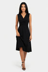V-Neck Wrap Midi Dress