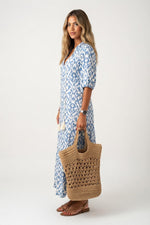 Printed V-Neck Midi Dress — side view