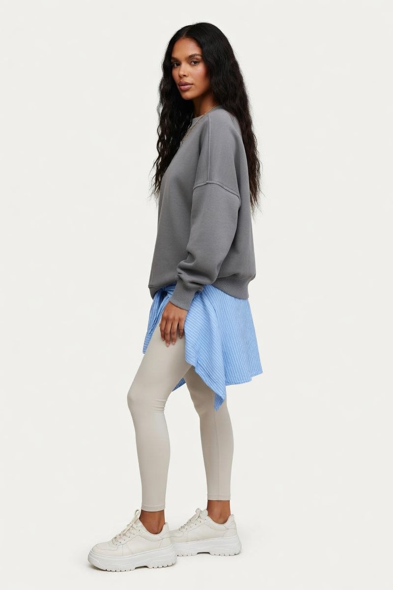Round Neck Cotton Sweatshirt — side view
