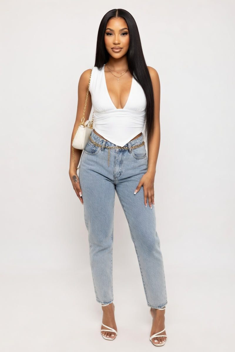 Backless Halter Top — front view
