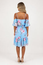 Off-Shoulder Chiffon Dress — back view