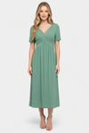 Draped Short Sleeve Dress