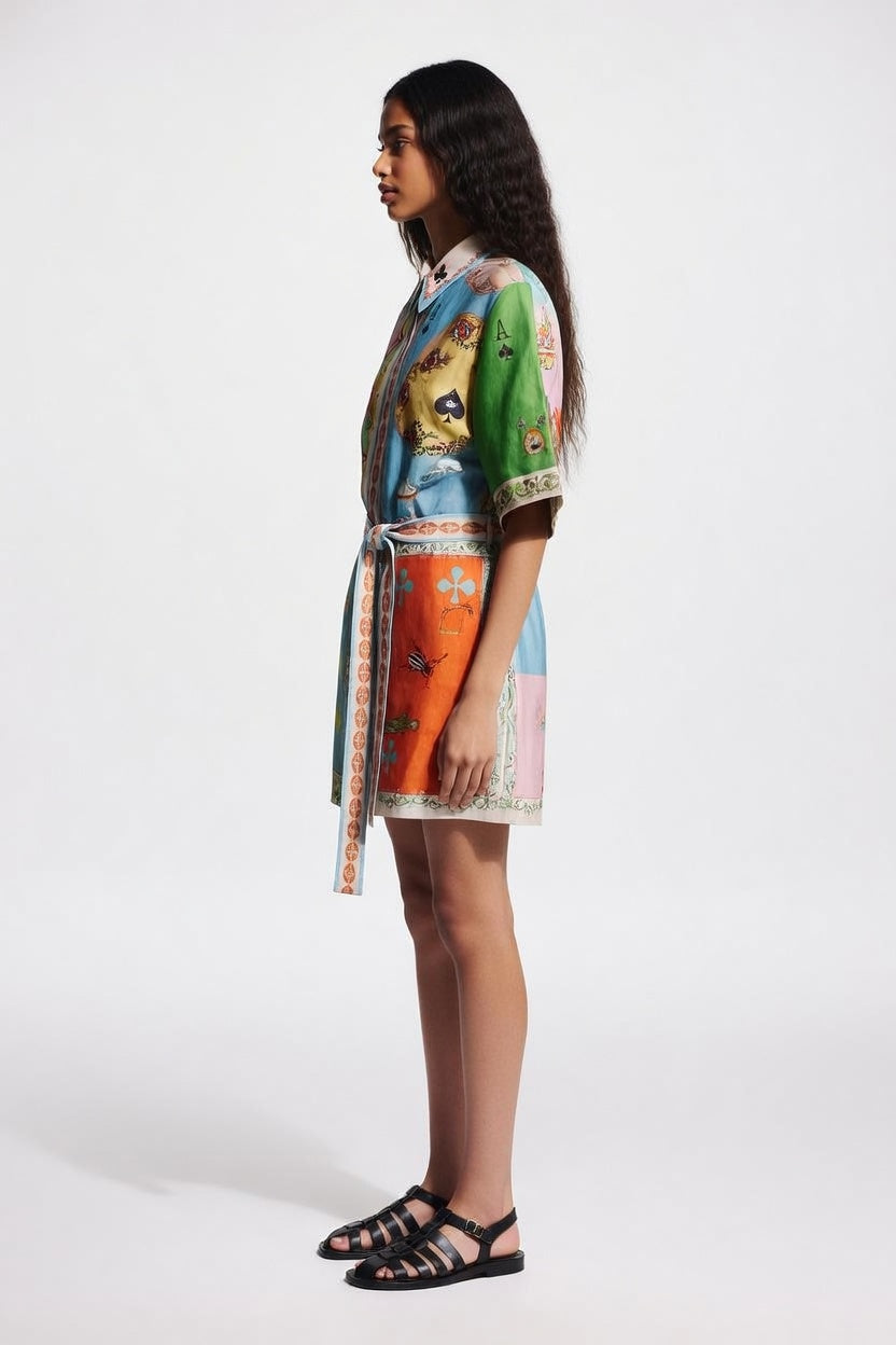 Printed Midi Dress — side view