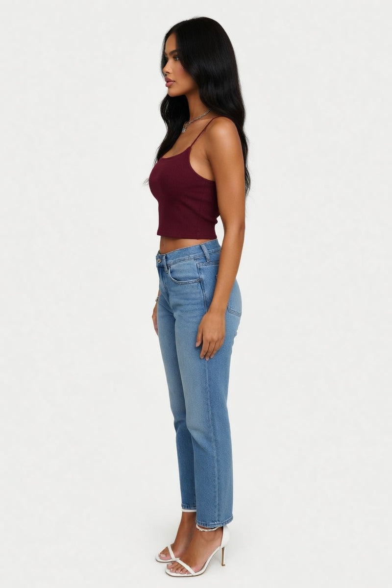 Cut-Out Halter Crop Top — side view