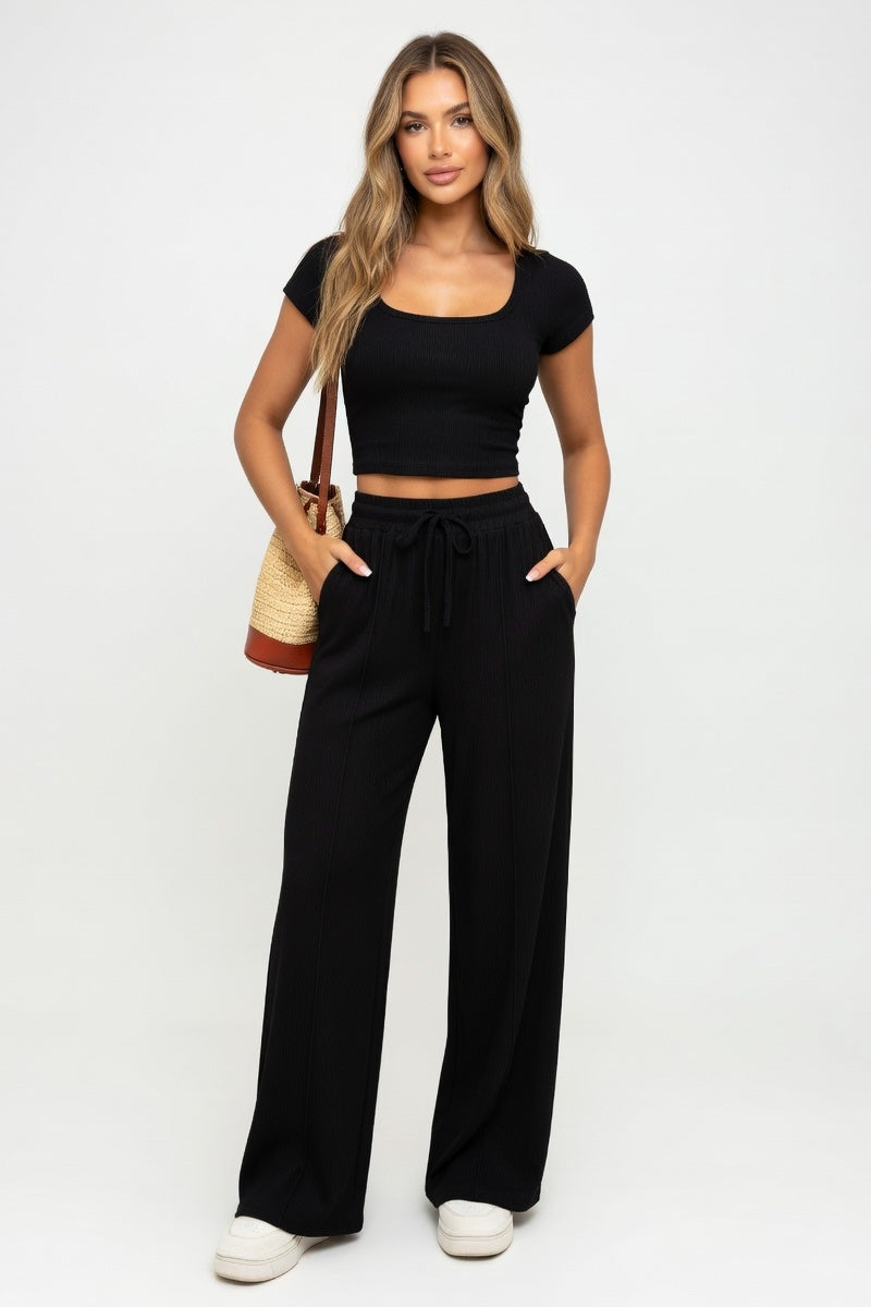 Tailored Co-ord Set — Black