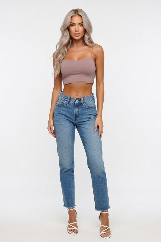 Backless Halter Top — Khaki