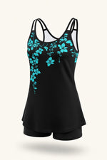 Split Swim Skirt Set — Print 10