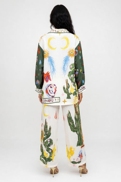 Printed Shirt & Pant Co-ord Set — back view