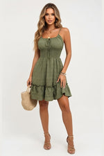 Halter Midi Dress — Army Green
