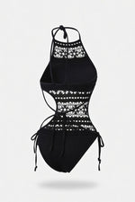 Lace Cut-Out Swimsuit — back view