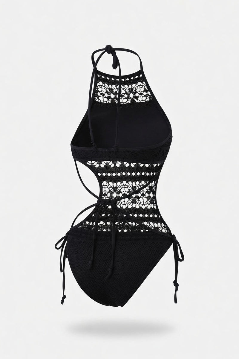 Lace Cut-Out Swimsuit — back view