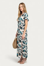 Printed V-Neck Maxi Dress — side view
