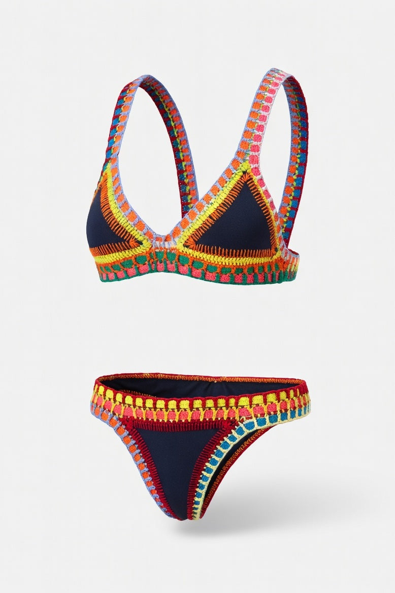 Crochet Bikini Set — Navy Blue
