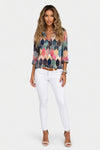Printed Shirt Lapel Top