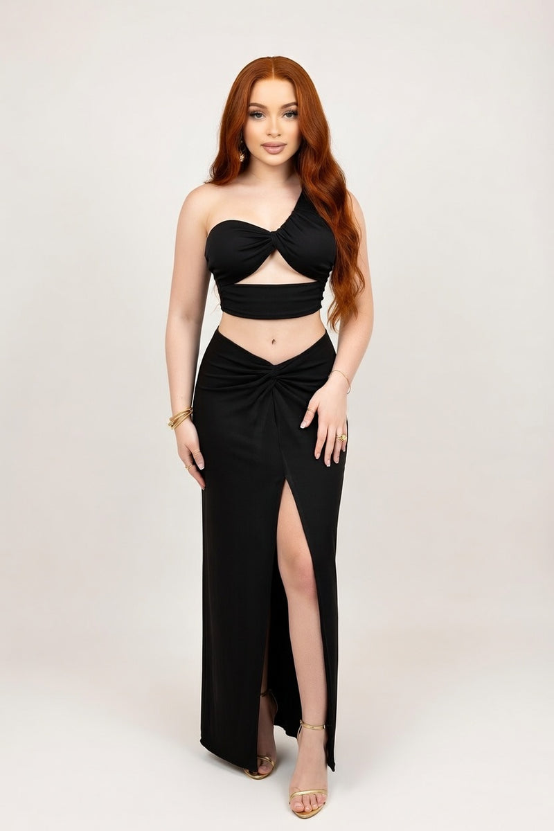 Off-Shoulder Cut-Out Co-Ord Set — front view