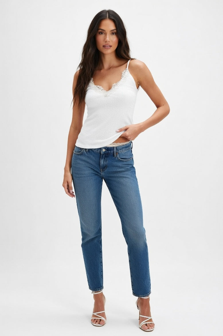 Lace Trim Camisole — White