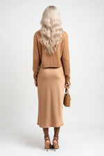 Satin Halter Dress — back view