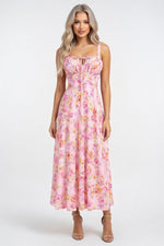 Printed Halter Maxi Dress — front view