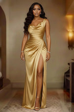 Satin Slip Dress — Champagne — colour variant