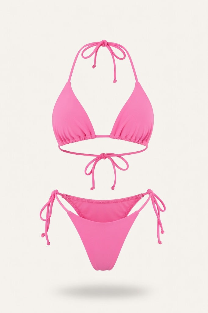 High-Waisted Bikini Set — Pink
