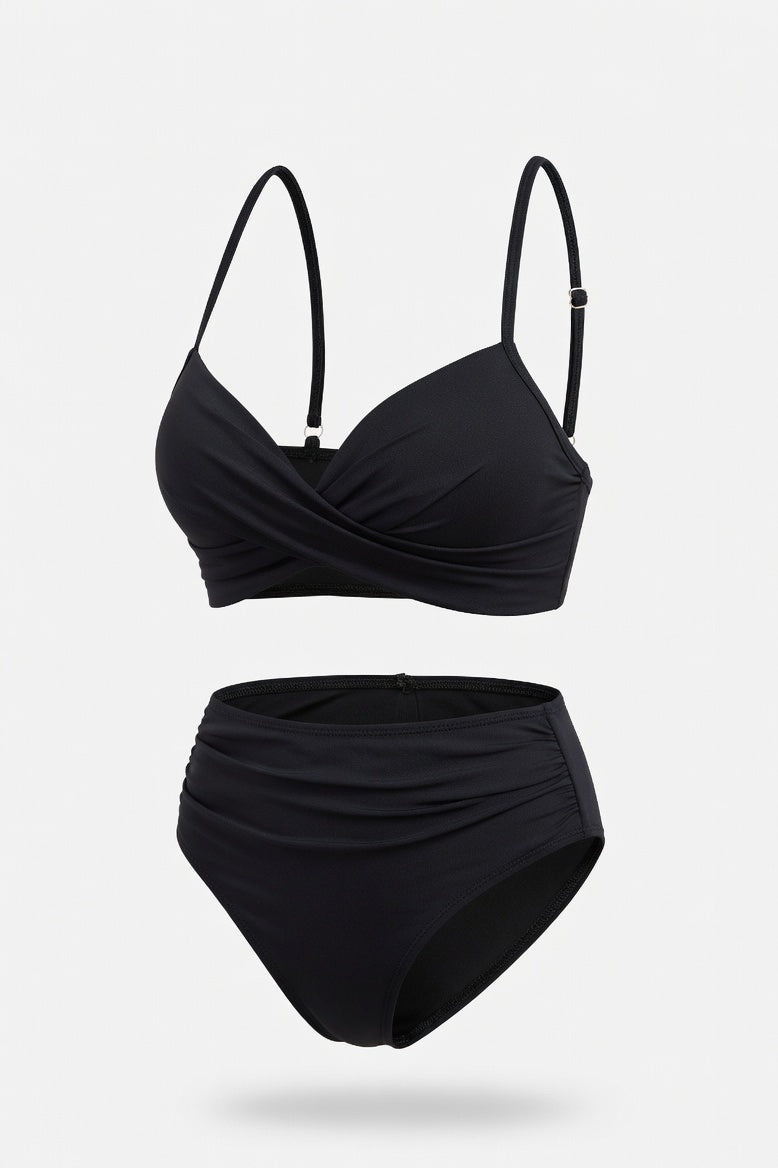Structured Triangle Bikini Set — Black