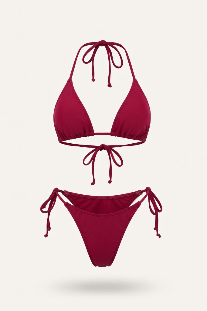 Triangle Bikini Set — Burgundy