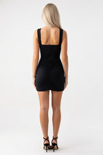 Square Neck Bodycon Mini Dress — back view