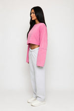 Cropped Distressed Sweatshirt — side view