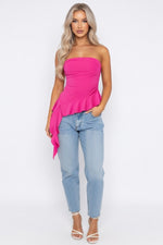Tassel Tube Top — Rose Red