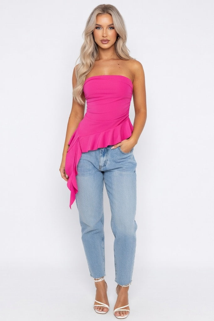 Tassel Tube Top — Rose Red